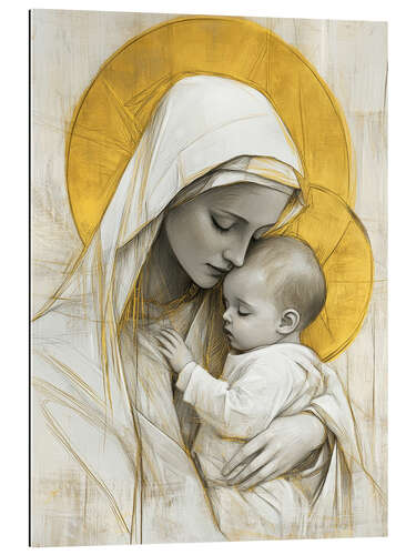 Tableau en plexi-alu Saint Mary and baby Jesus