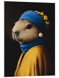 Gallery Print Capybara mit Perlenohrringen