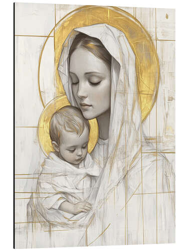 Aluminiumsbilde Saint Mary holding baby Jesus