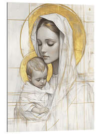 Quadro em plexi-alumínio Saint Mary holding baby Jesus