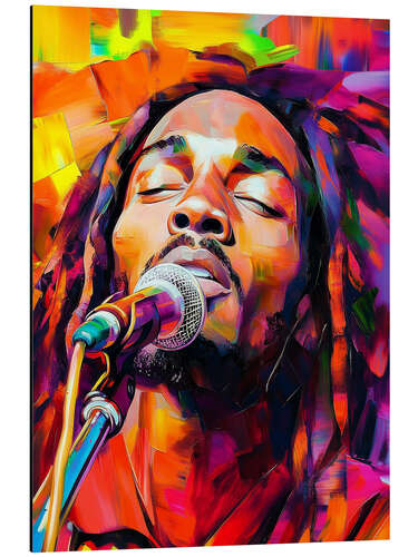 Print på aluminium Portrait of Bob Marley