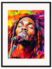 Stampa artistica con cornice Portrait of Bob Marley