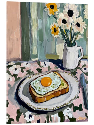 Acrylglasbild Toast mit Spiegelei und Avocado