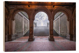 Tableau en bois Bethesda Terrace in Central Park - Jan Christopher Becke