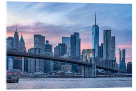 Quadro em acrílico New York Skyline mit Brooklyn Bridge