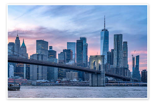 Poster New York Skyline mit Brooklyn Bridge