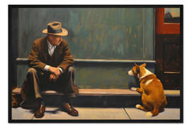 Gerahmter Kunstdruck Warten auf Hopper