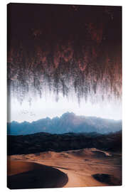 Obraz na płótnie Upside down forest in the desert landscape - Gen Z