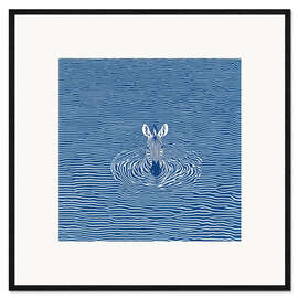 Kunsttryk i ramme Swimming zebra