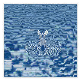 Poster Schwimmendes Zebra - DejaReve