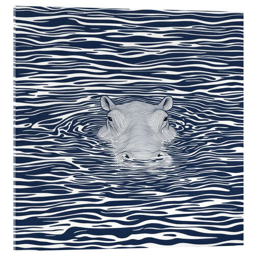 Akryylilasitaulu Swimming Hippo