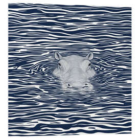 Obraz na PCV Swimming Hippo