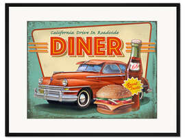 Gerahmter Kunstdruck Retro Diner