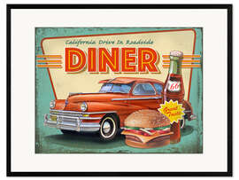 Impression artistique encadrée Retro Diner - Georg Huber