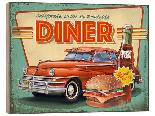 Holzbild Retro Diner
