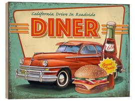 Hout print Retro Diner - Georg Huber