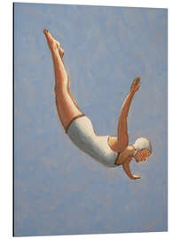 Magnettafel Grau-Blaue Turmspringerin