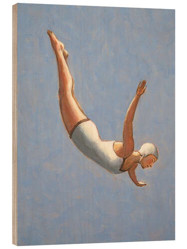 Wood print Grey-Blue High Diver