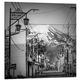 Tableau en aluminium Japan flair with majestic Fuji - Melanie Viola
