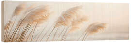 Trätavla Delicate Pampas Grass - A Poetry by the Sea