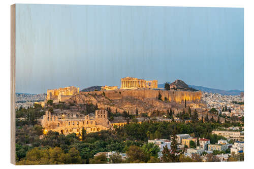 Holzbild Die Akropolis von Athen, Griechenland