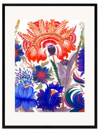 Gerahmter Kunstdruck Romantischer Garten, Triptychon Teil II