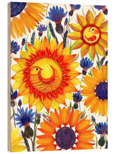 Quadro de madeira Sunflower Family