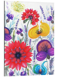 Alubild Feld mit wilden Blumen