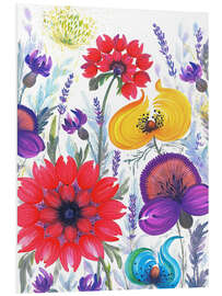 Hartschaumbild Feld mit wilden Blumen