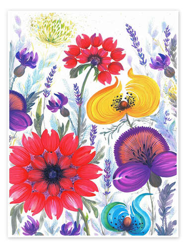 Poster Field of wild flowers