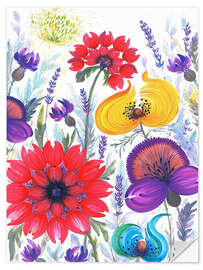 Autocolante decorativo Field of wild flowers