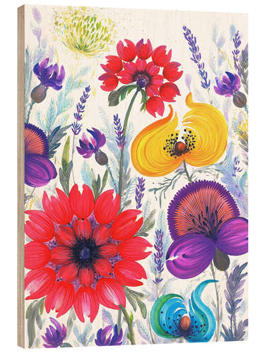 Cuadro de madera Field of wild flowers