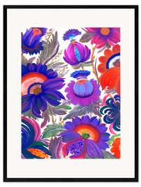 Gerahmter Kunstdruck Romantischer Garten, Triptychon Teil I