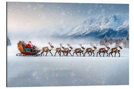 Tableau en aluminium Santa Claus on his way to work - Peter Roder