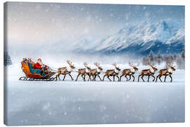 Tableau sur toile Santa Claus on his way to work - Peter Roder