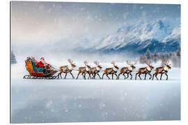 Gallery Print Weihnachtsmann auf dem Weg zur Arbeit