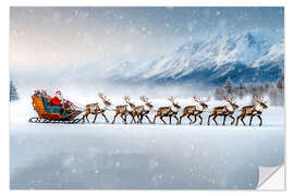 Vinilo para la pared Santa Claus on his way to work - Peter Roder