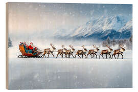 Stampa su legno Santa Claus on his way to work - Peter Roder