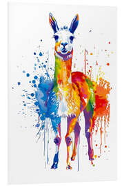 Hartschaumbild Alpaka in den Farben des Lebens - Peter Roder