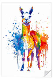 Wandsticker Alpaka in den Farben des Lebens - Peter Roder