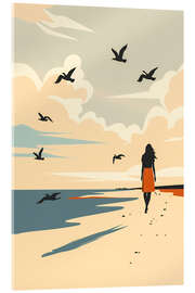 Acrylglasbild Spaziergang am Strand - Peter Roder