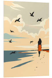 Hartschaumbild Spaziergang am Strand