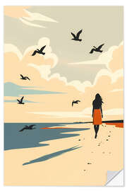 Wandsticker Spaziergang am Strand