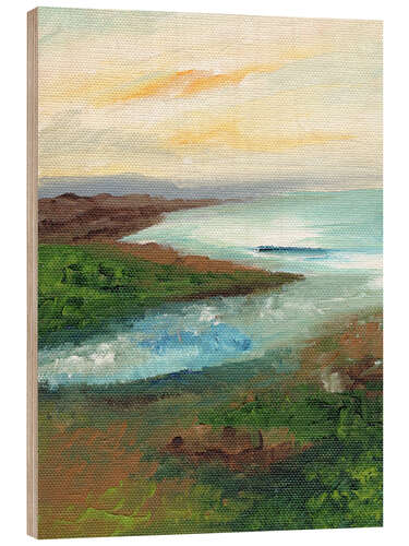 Holzbild Küstenlandschaft