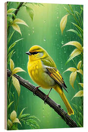 Tableau en bois Yellow Bird