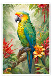 Wall print Tropical Parrot - Mango Art