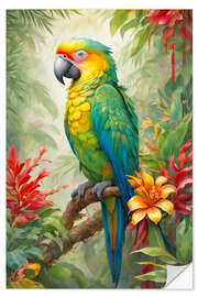 Naklejka na ścianę Tropical Parrot