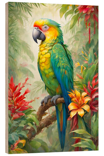 Quadro de madeira Tropical Parrot