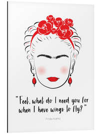 Cuadro de aluminio Frida Kahlo quote - Martina illustration