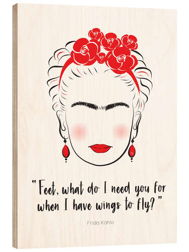 Puutaulu Frida Kahlo quote